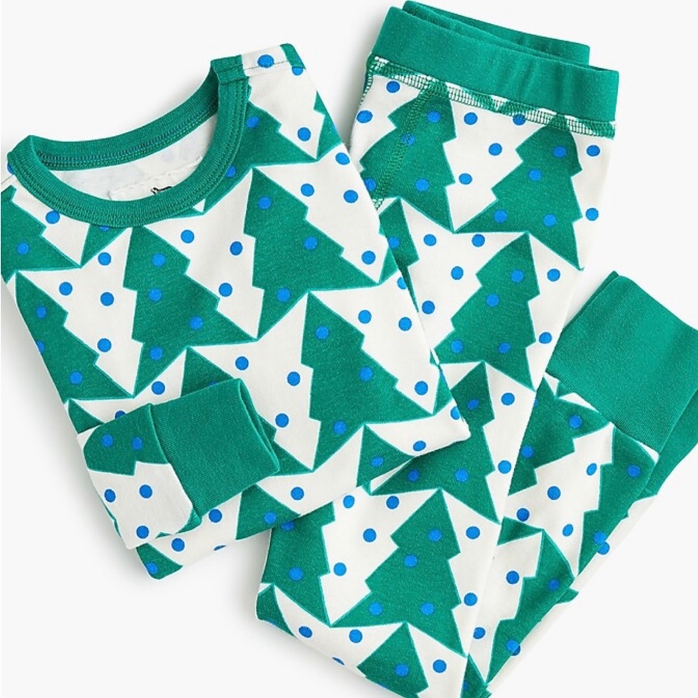 J Crew Crewcuts Christmas Tree Print Holiday Pajamas